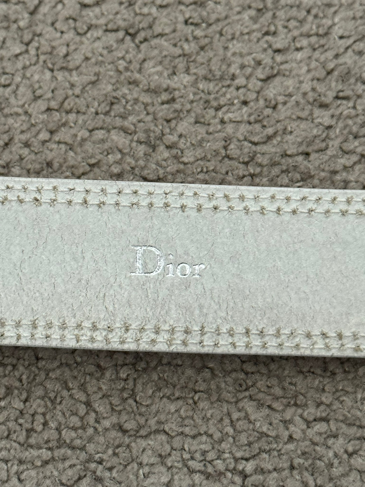 SS05 Dior Homme by Hedi Slimane Double Prong White Leather Belt