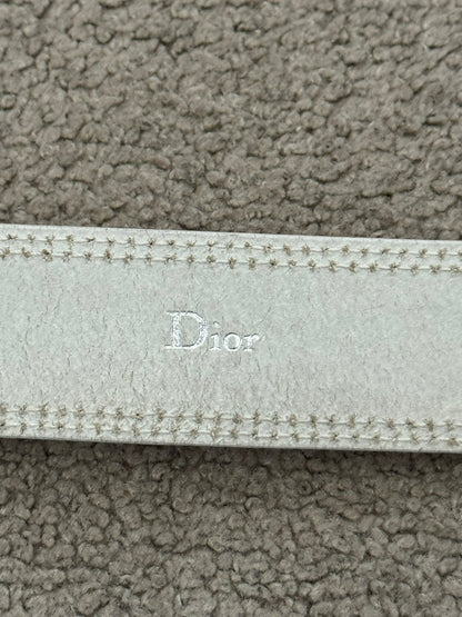SS05 Dior Homme by Hedi Slimane Double Prong White Leather Belt