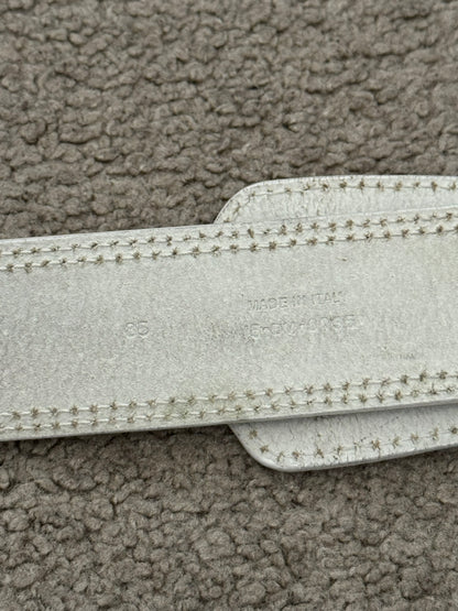 SS05 Dior Homme by Hedi Slimane Double Prong White Leather Belt
