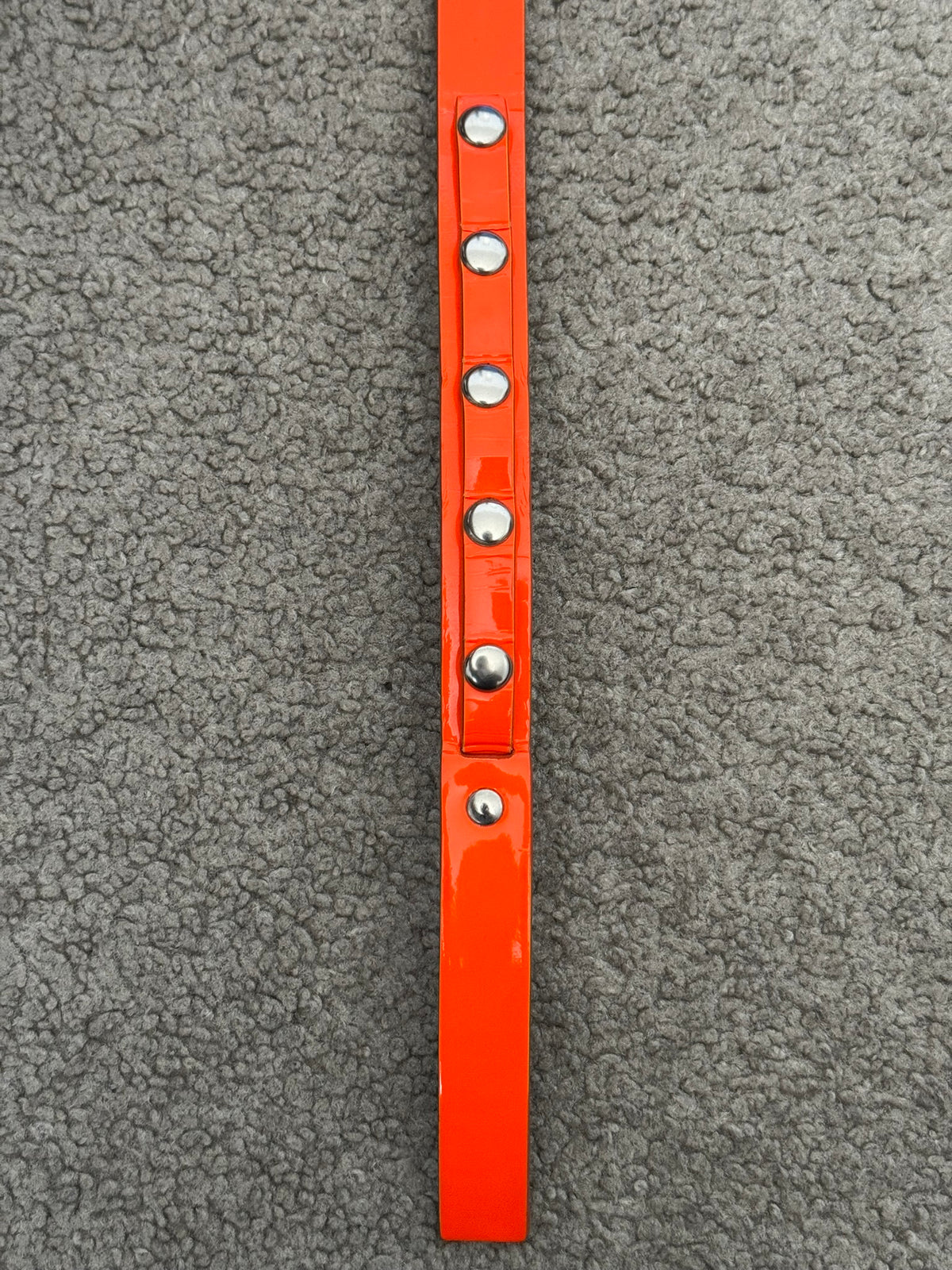 AW03 Dior Homme by Hedi Slimane "Luster" Orange Patent Leather Snap Button Belt
