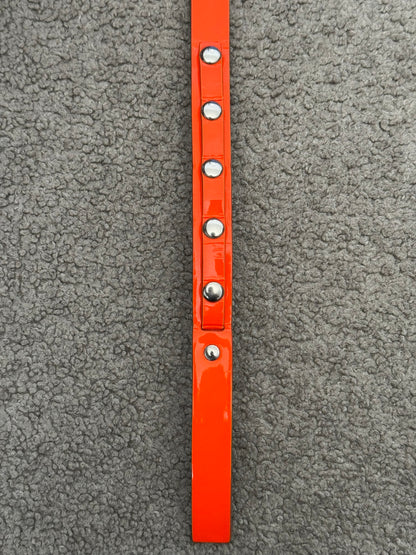 AW03 Dior Homme by Hedi Slimane "Luster" Orange Patent Leather Snap Button Belt