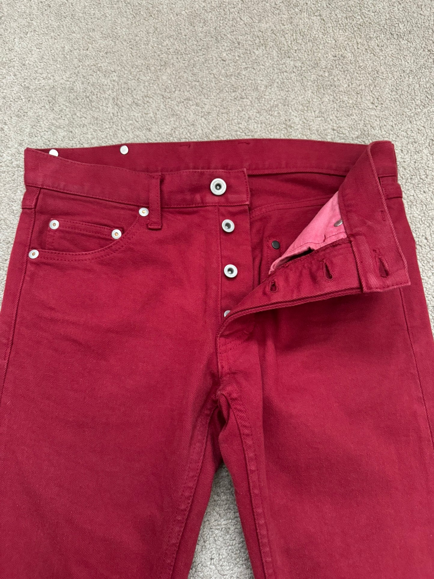 Isamu Katayama Backlash Red Skinny Denim Jeans