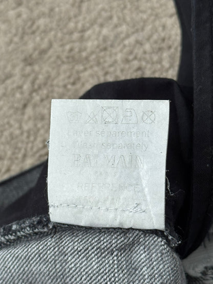 FW10 Balmain by Christophe Decarnin Grey Distressed Zip Biker Denim Jeans
