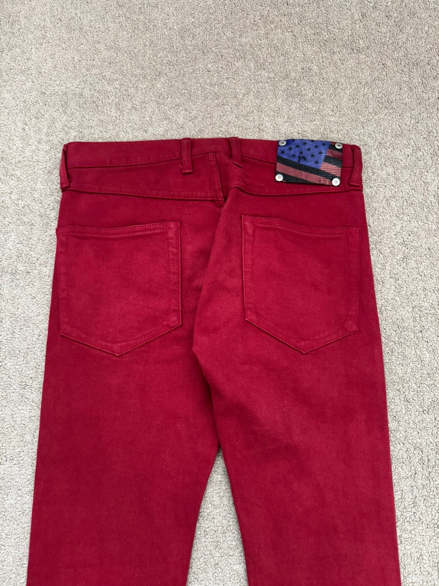 Isamu Katayama Backlash Red Skinny Denim Jeans
