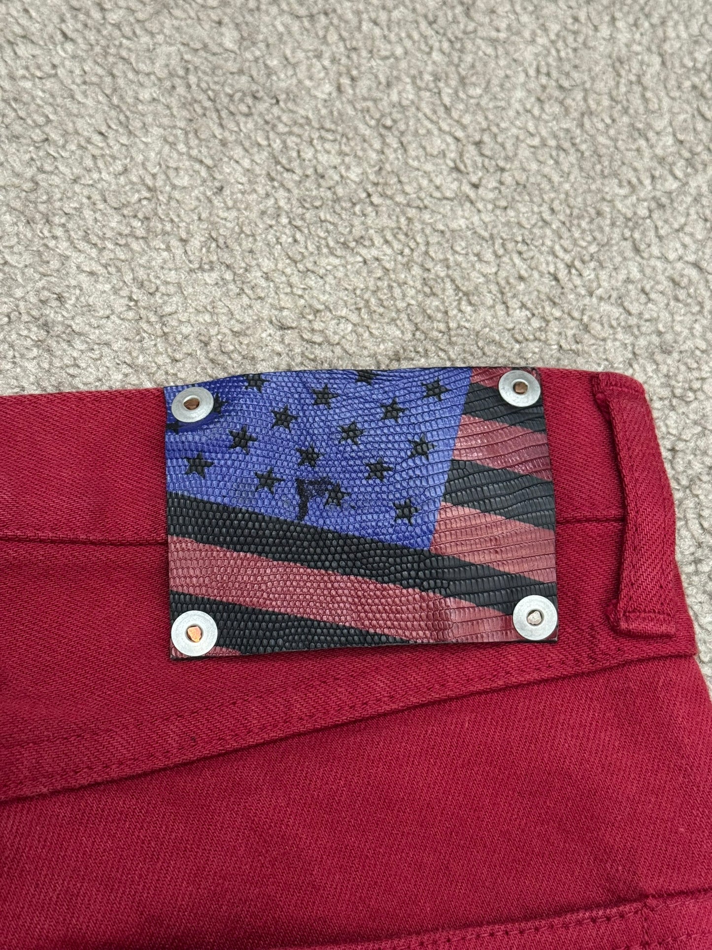 Isamu Katayama Backlash Red Skinny Denim Jeans