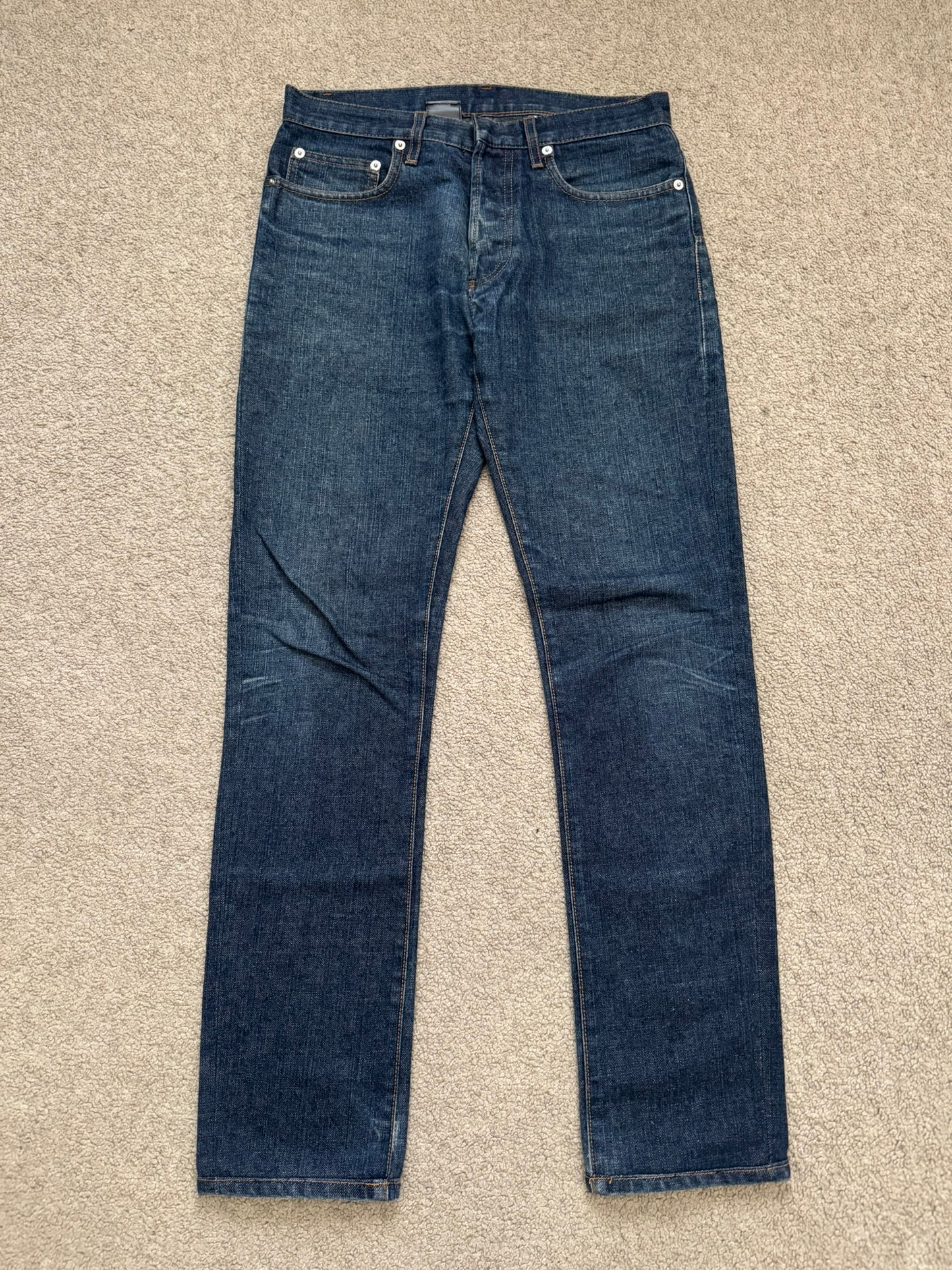 AW07 Dior Homme by Hedi Slimane Blue Indigo Raw Denim Jeans