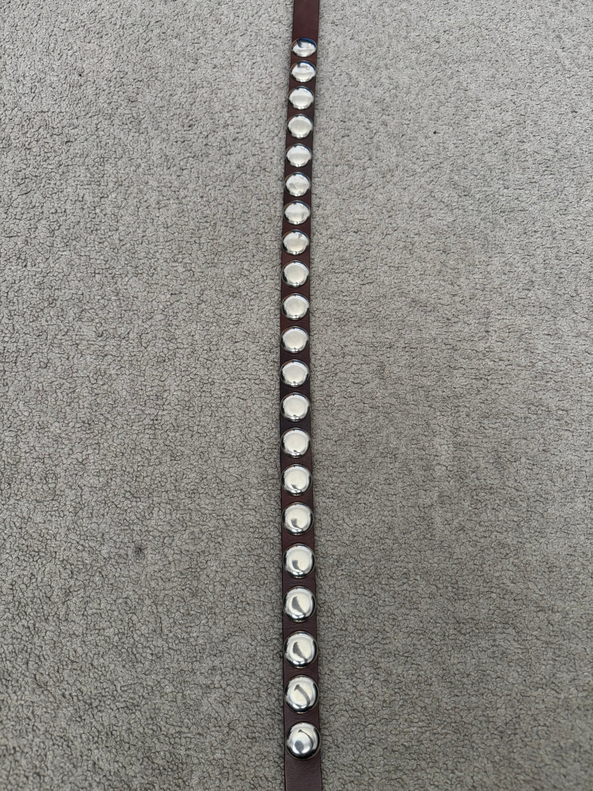 Junya Watanabe Silver Studded Brown Leather Belt