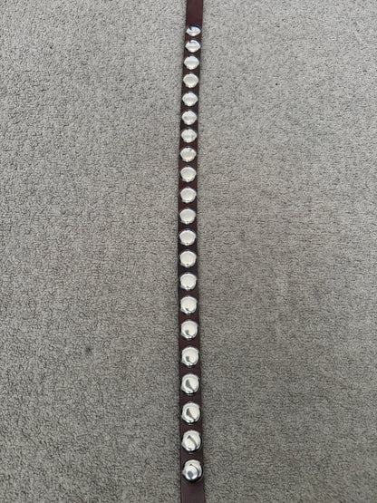 Junya Watanabe Silver Studded Brown Leather Belt