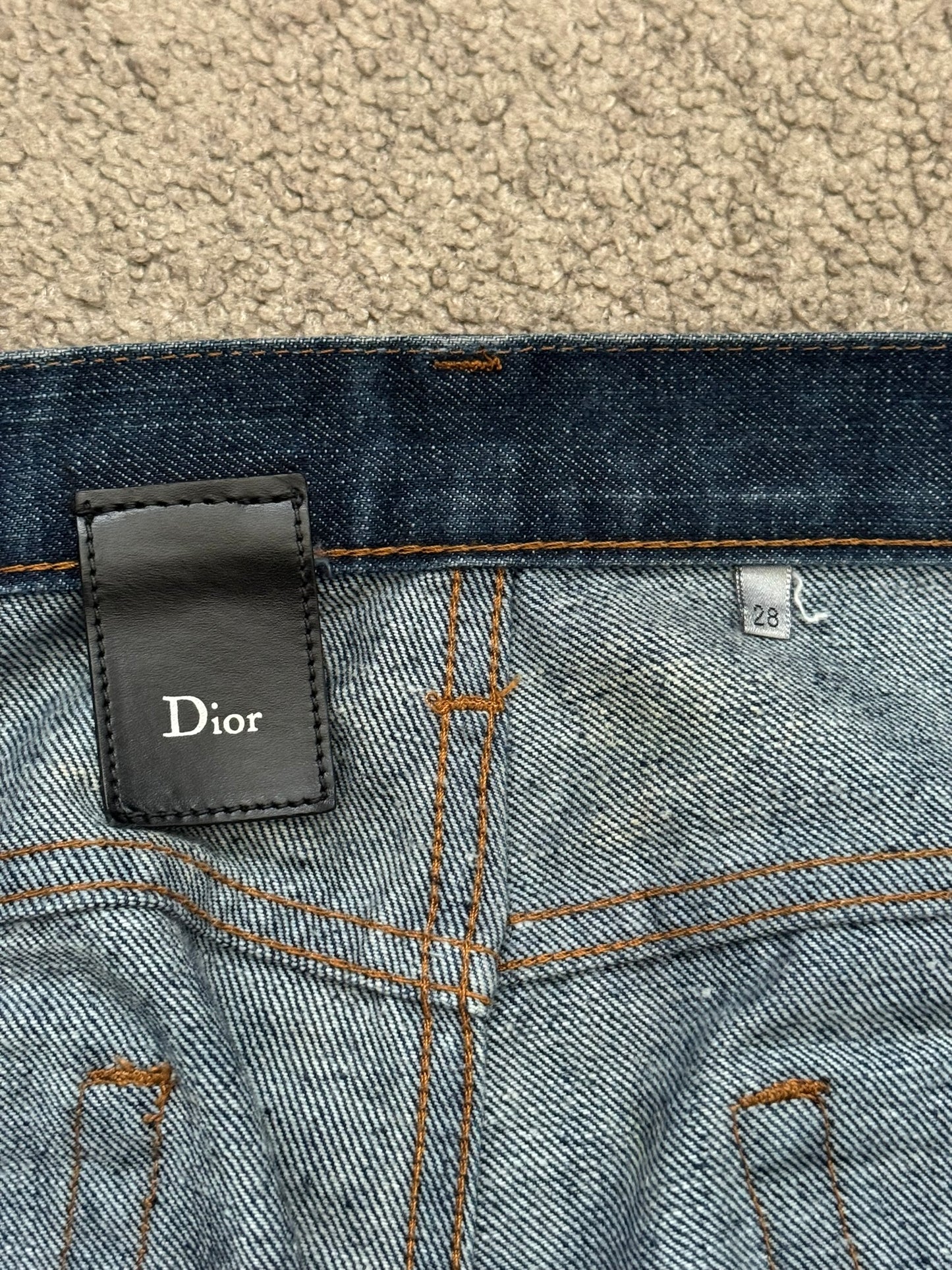 AW07 Dior Homme by Hedi Slimane Blue Indigo Raw Denim Jeans