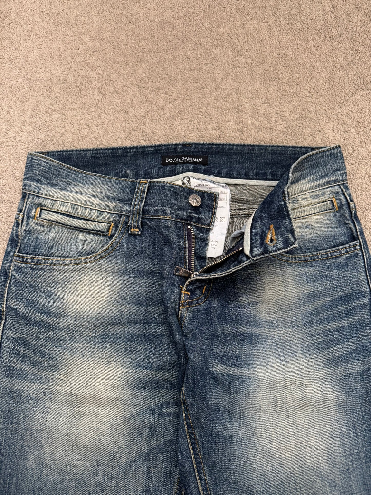 Dolce & Gabbana Faded Dust Washed Blue Denim Jeans