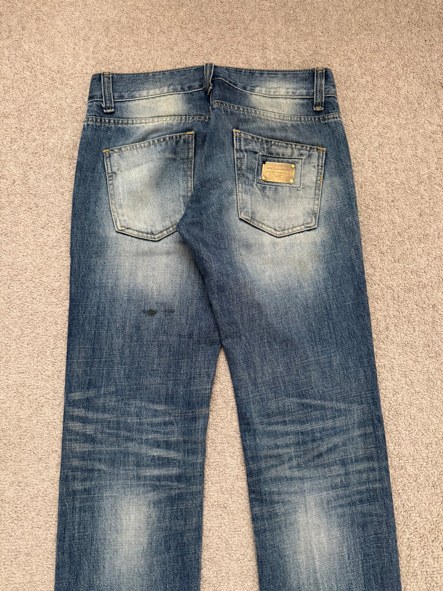 Dolce & Gabbana Faded Dust Washed Blue Denim Jeans