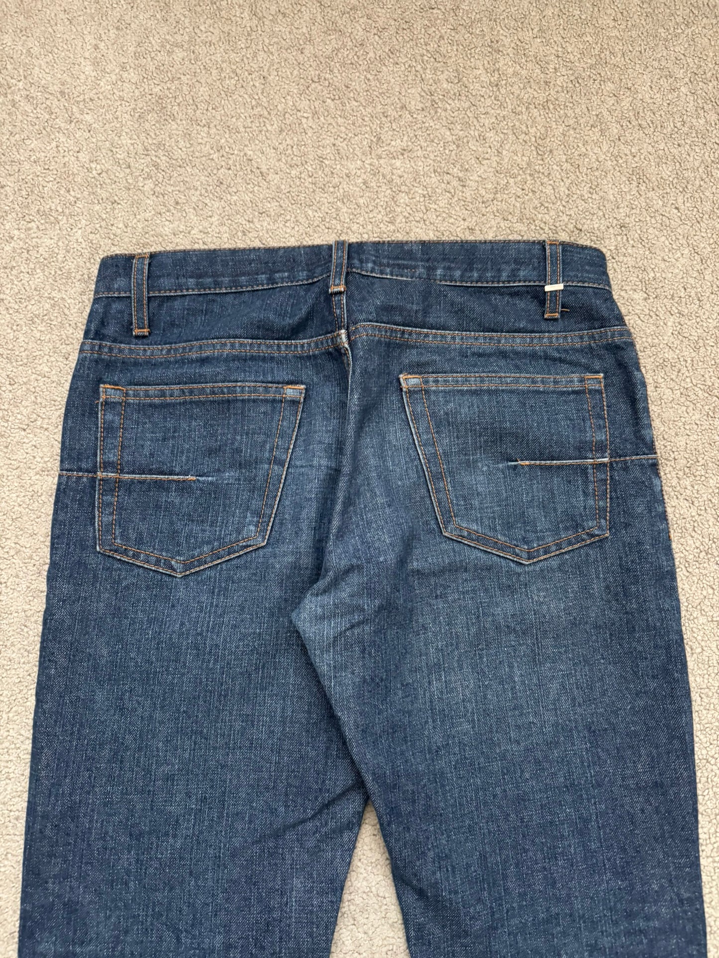 AW07 Dior Homme by Hedi Slimane Blue Indigo Raw Denim Jeans