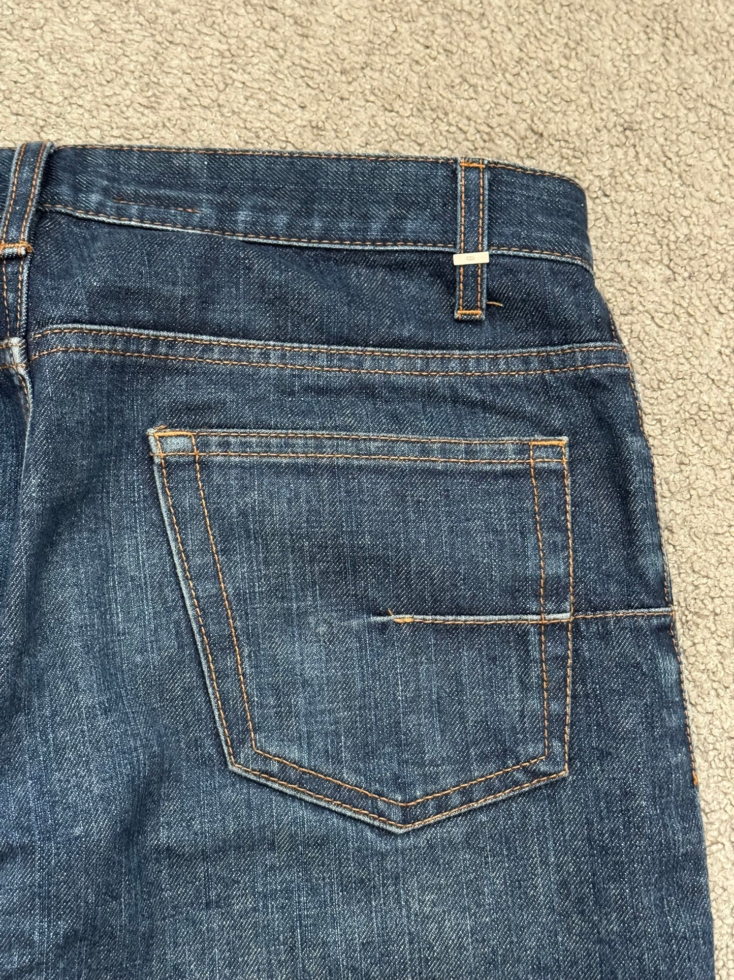 AW07 Dior Homme by Hedi Slimane Blue Indigo Raw Denim Jeans