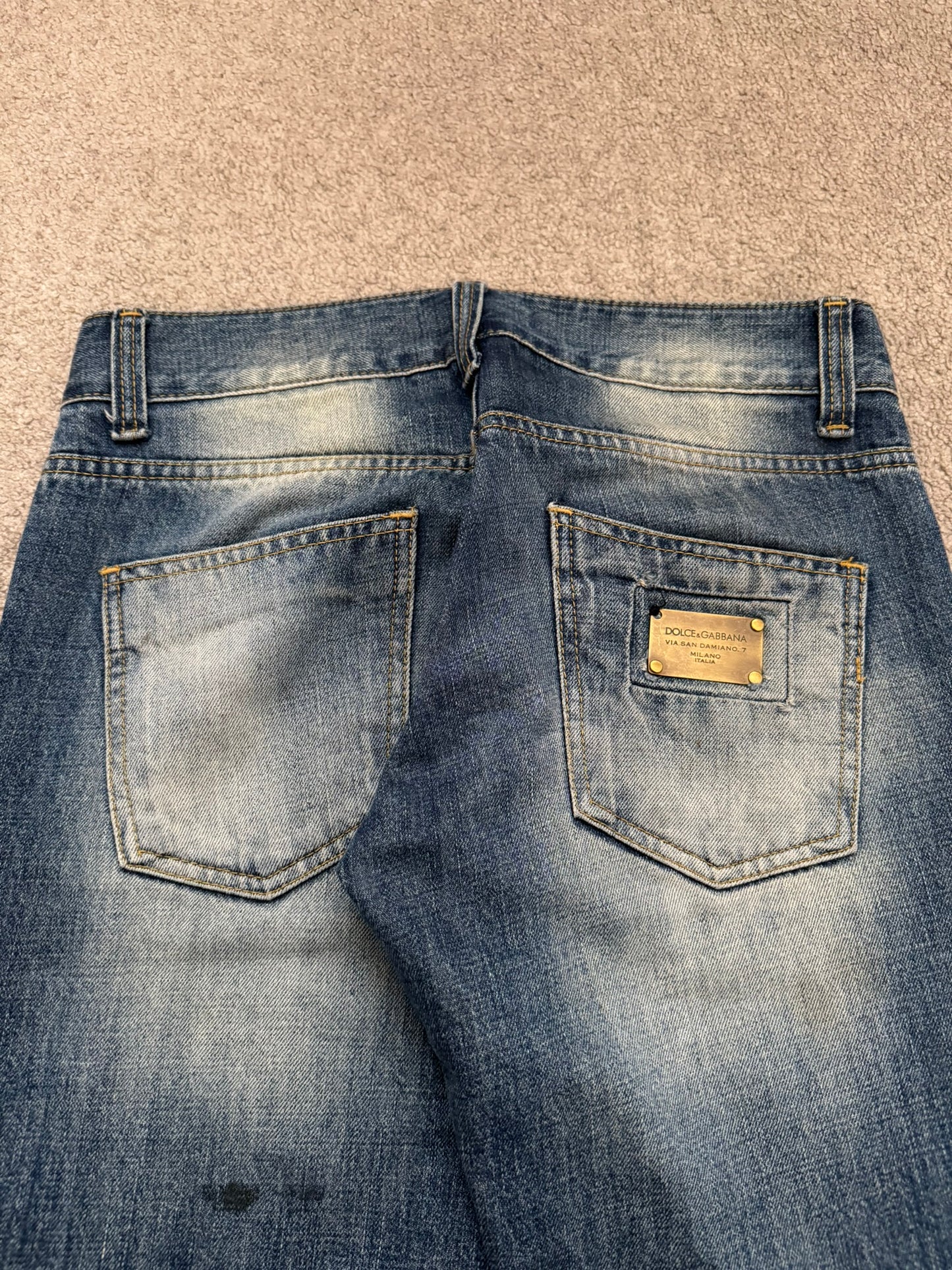 Dolce & Gabbana Faded Dust Washed Blue Denim Jeans