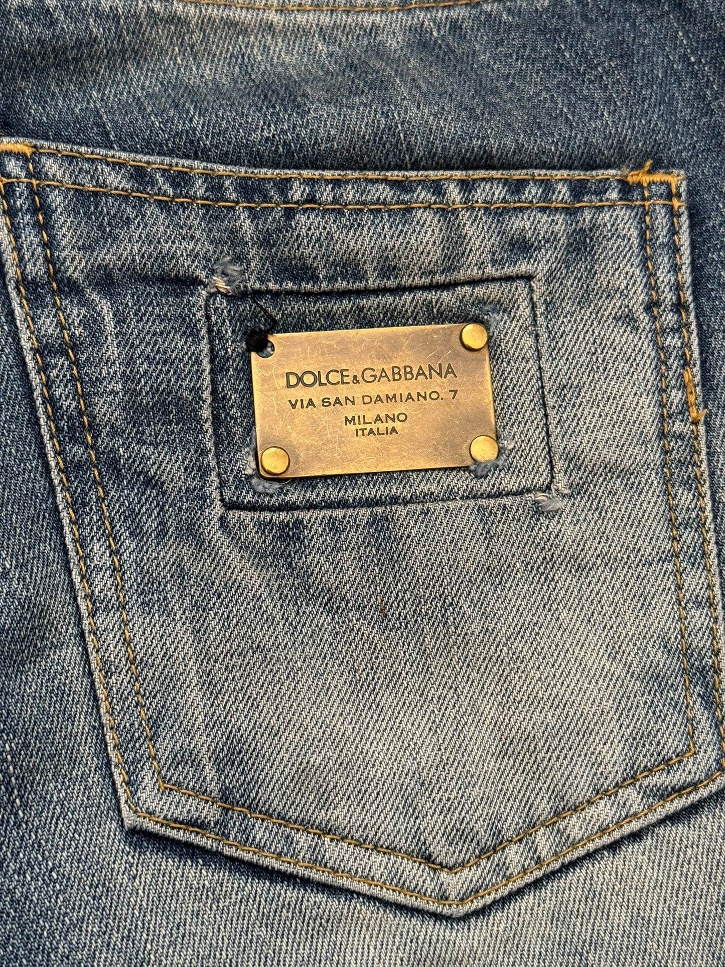 Dolce & Gabbana Faded Dust Washed Blue Denim Jeans