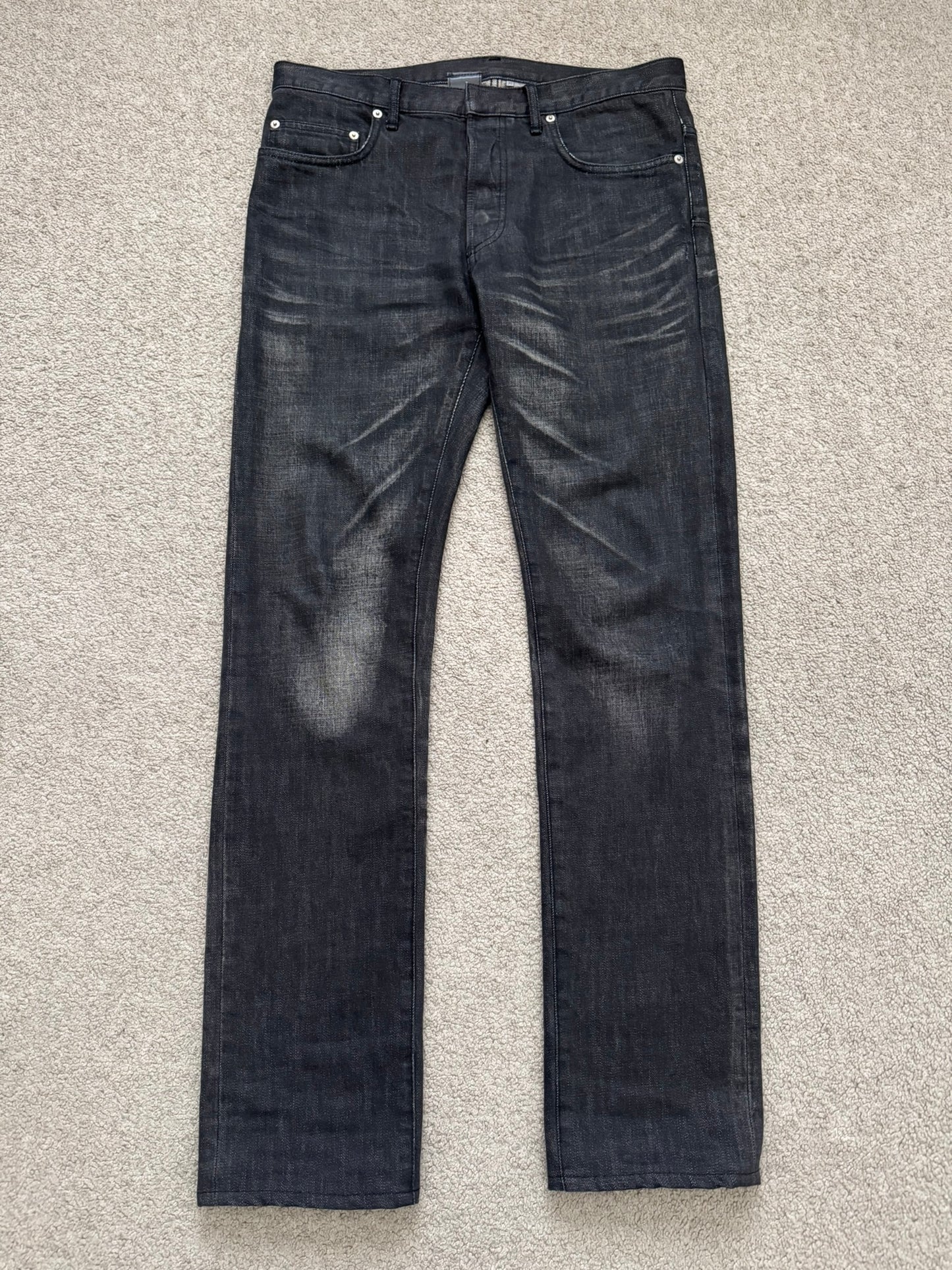 AW04 Dior Homme by Hedi Slimane MIJ Black Clawmark Denim Jeans
