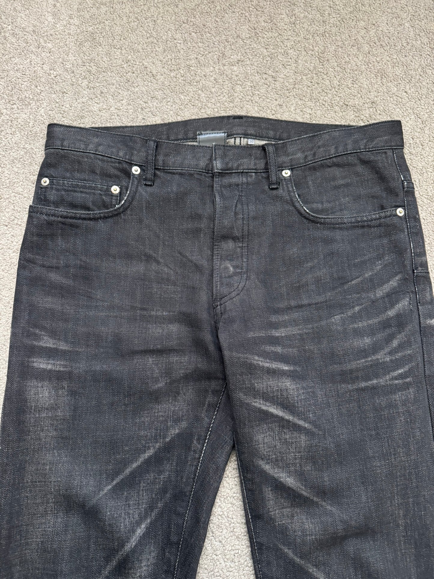 AW04 Dior Homme by Hedi Slimane MIJ Black Clawmark Denim Jeans