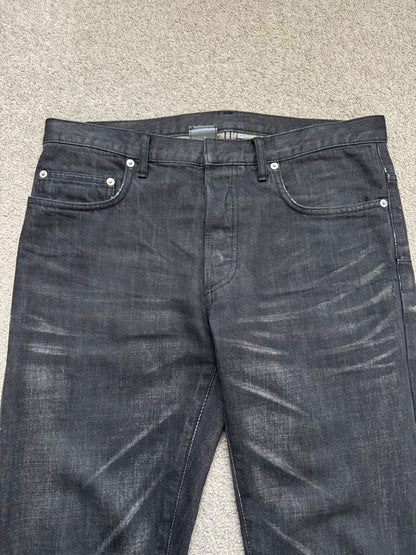 AW04 Dior Homme by Hedi Slimane MIJ Black Clawmark Denim Jeans