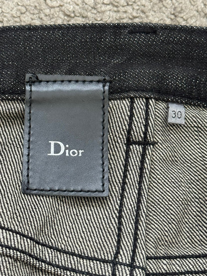 AW04 Dior Homme by Hedi Slimane MIJ Black Clawmark Denim Jeans