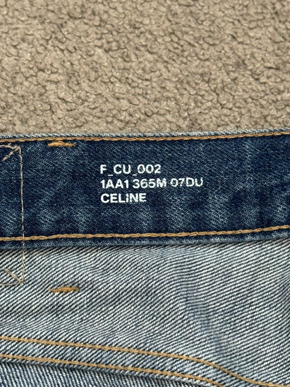 FW22 Celine by Hedi Slimane Dylan Dark Union Wash Flared Denim Jeans