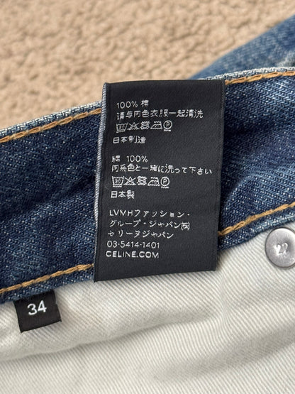 FW22 Celine by Hedi Slimane Dylan Dark Union Wash Flared Denim Jeans