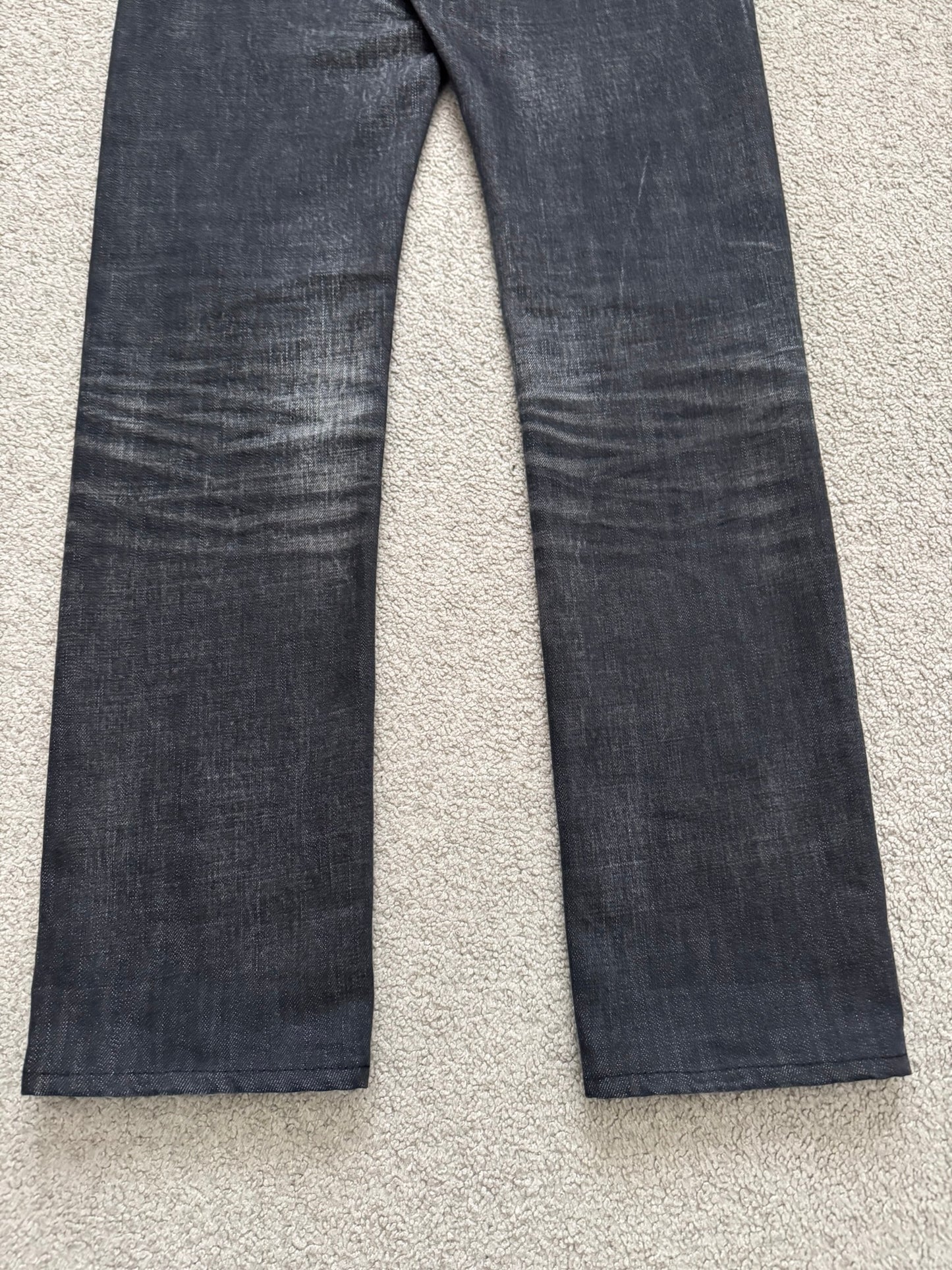 AW04 Dior Homme by Hedi Slimane MIJ Black Clawmark Denim Jeans