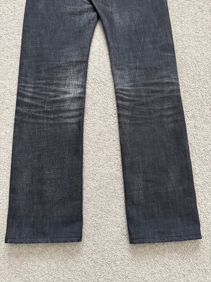 AW04 Dior Homme by Hedi Slimane MIJ Black Clawmark Denim Jeans