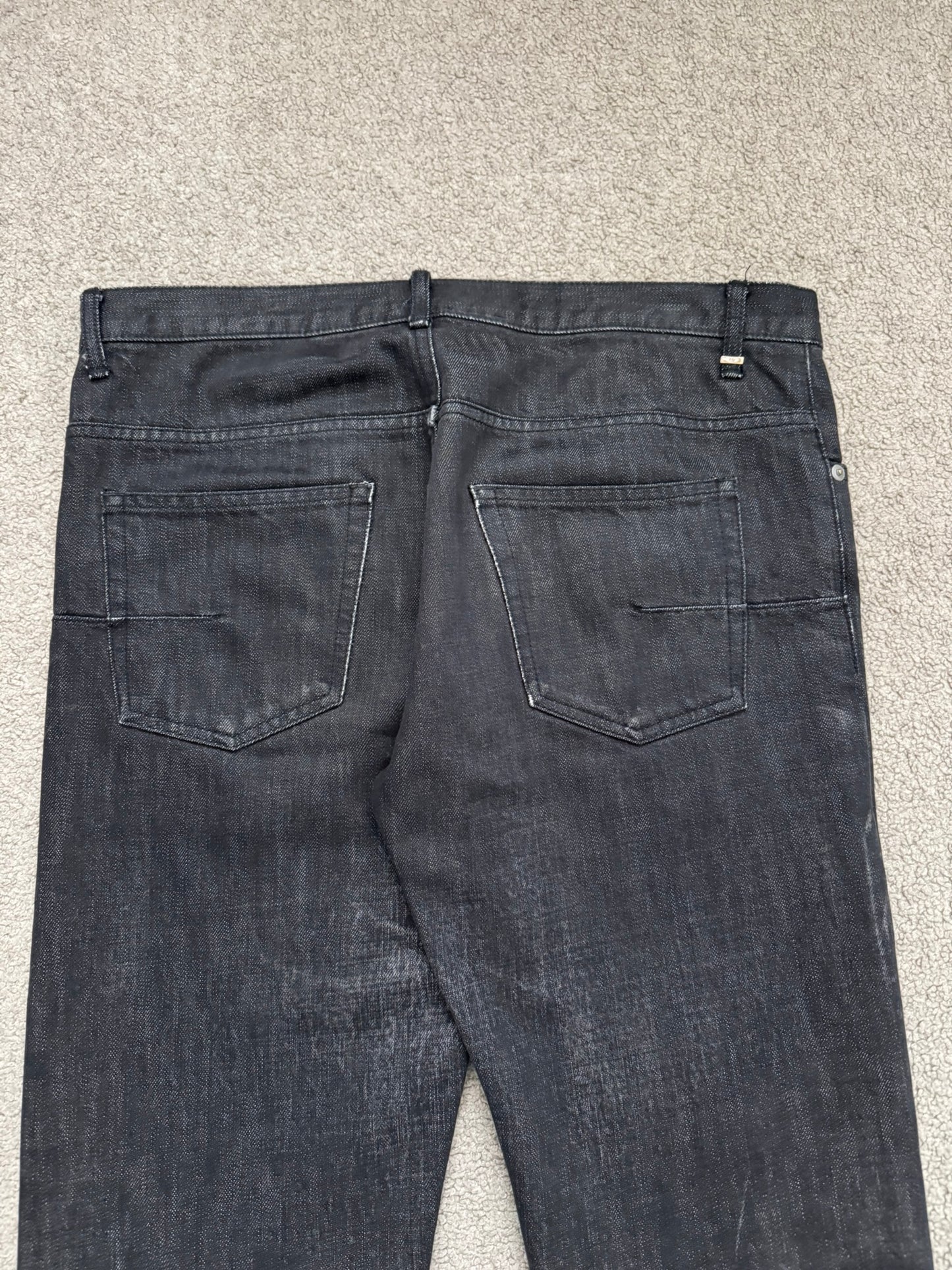 AW04 Dior Homme by Hedi Slimane MIJ Black Clawmark Denim Jeans