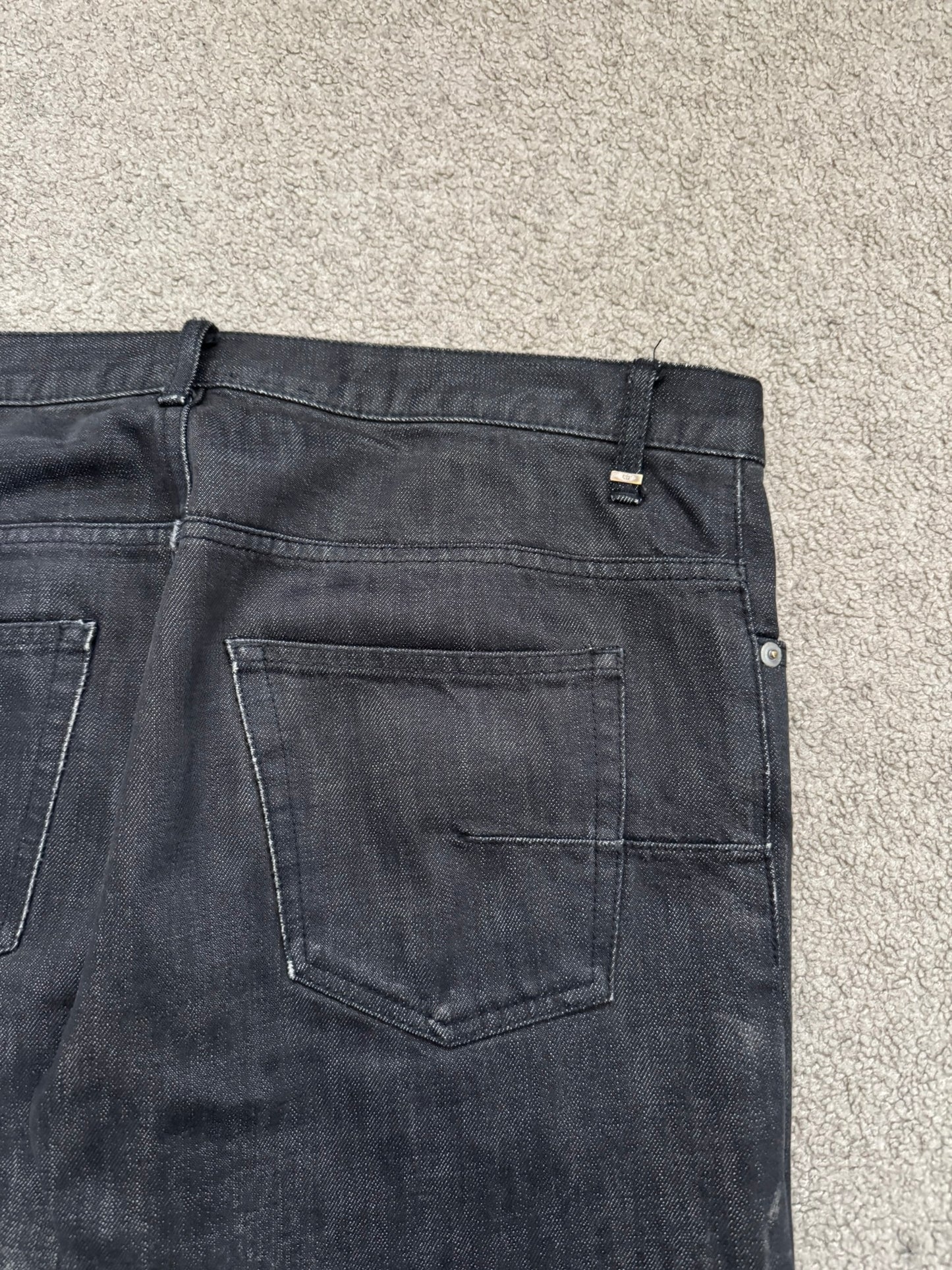 AW04 Dior Homme by Hedi Slimane MIJ Black Clawmark Denim Jeans