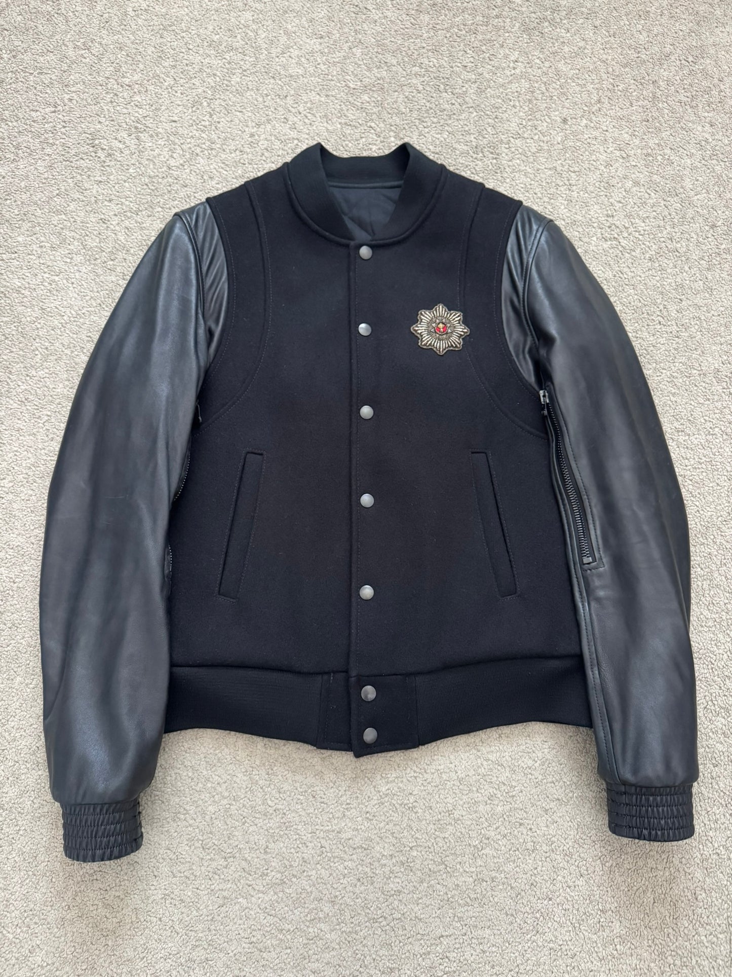 AW10 Balmain by Christophe Decarnin Embellished Varsity Bomber Jacket
