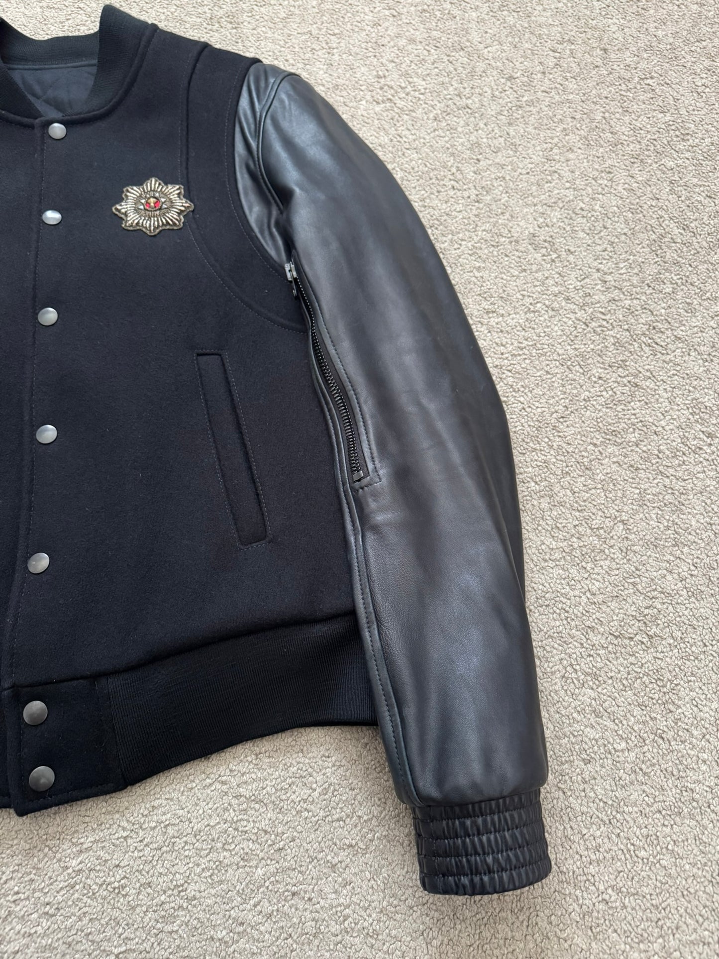 AW10 Balmain by Christophe Decarnin Embellished Varsity Bomber Jacket