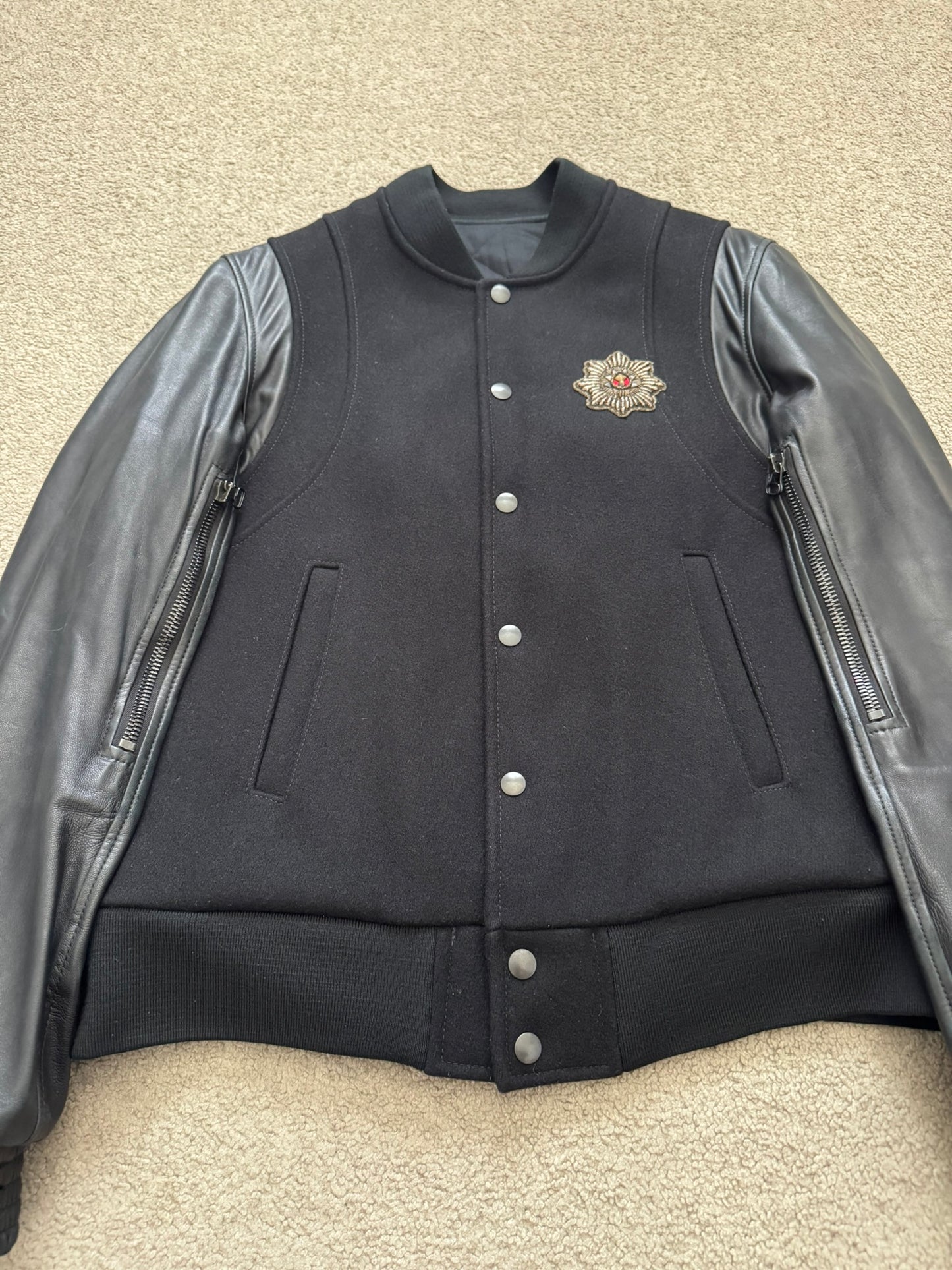 AW10 Balmain by Christophe Decarnin Embellished Varsity Bomber Jacket