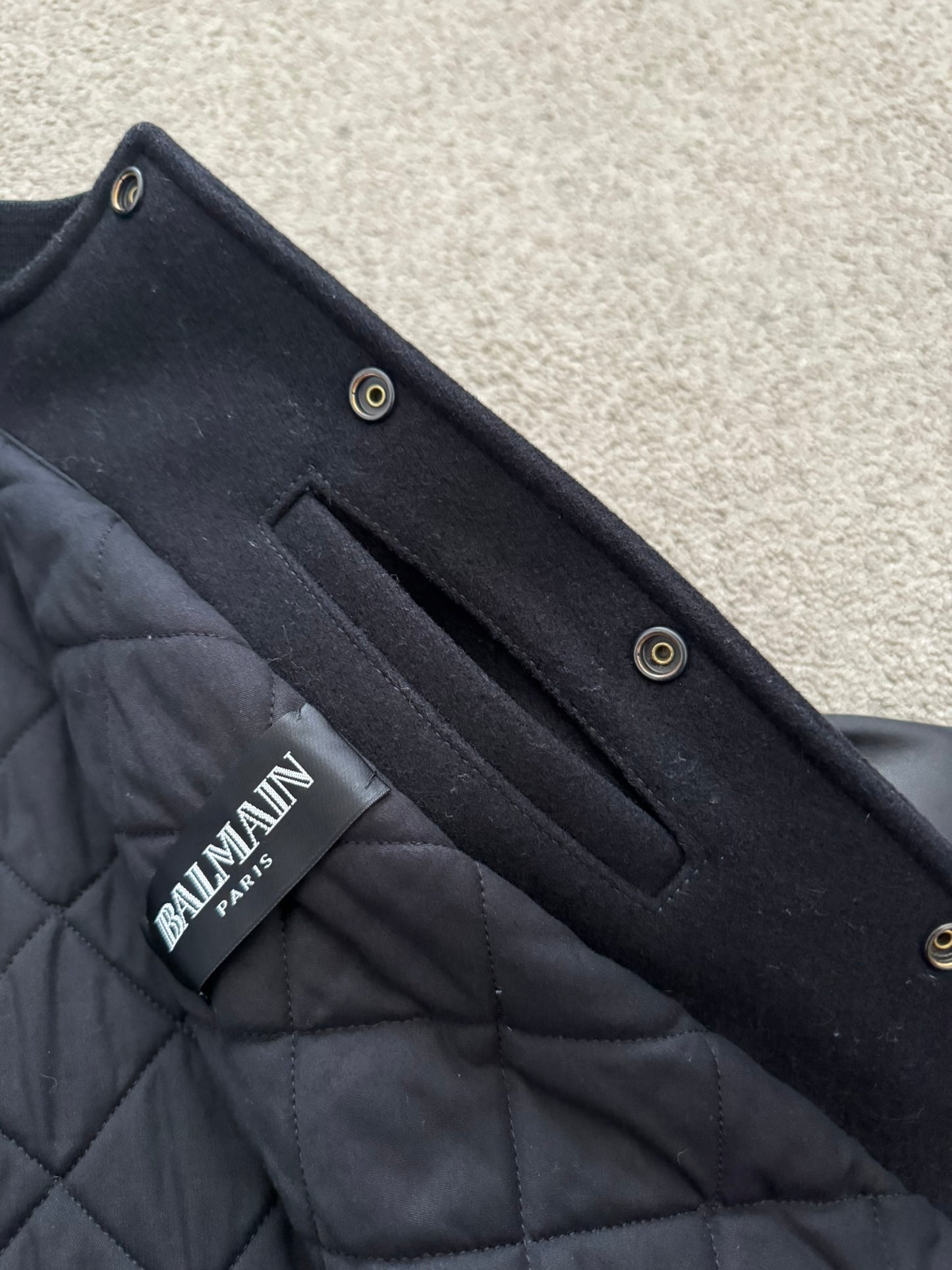 AW10 Balmain by Christophe Decarnin Embellished Varsity Bomber Jacket