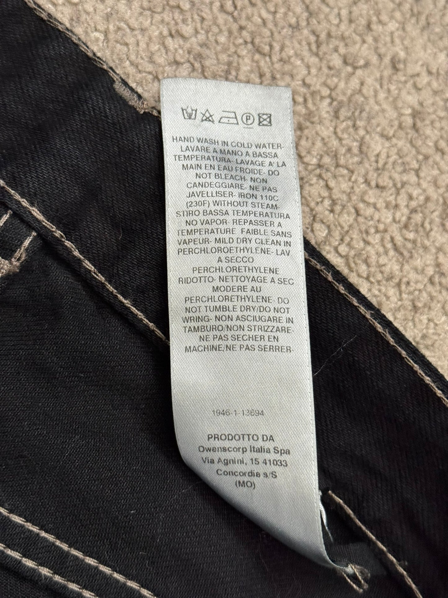 FW19 Rick Owens DRKSHDW Black Waxed Detroit Cut Denim Jeans