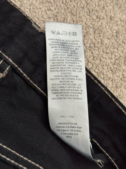 FW19 Rick Owens DRKSHDW Black Waxed Detroit Cut Denim Jeans