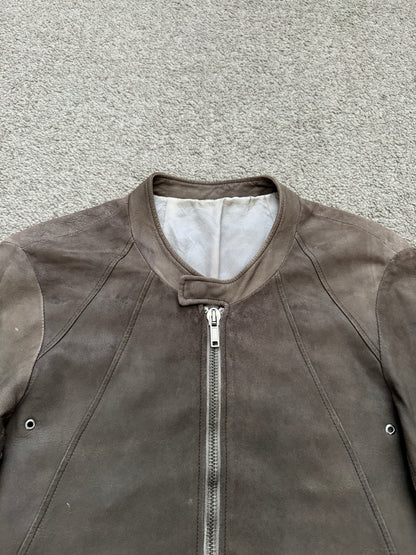 SS06 Rick Owens Mainline Intarsia Blistered Lambskin Leather Jacket