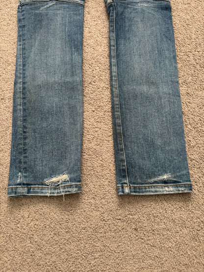 Balmain by Olivier Rousteing Washed Zip Biker Denim Jeans