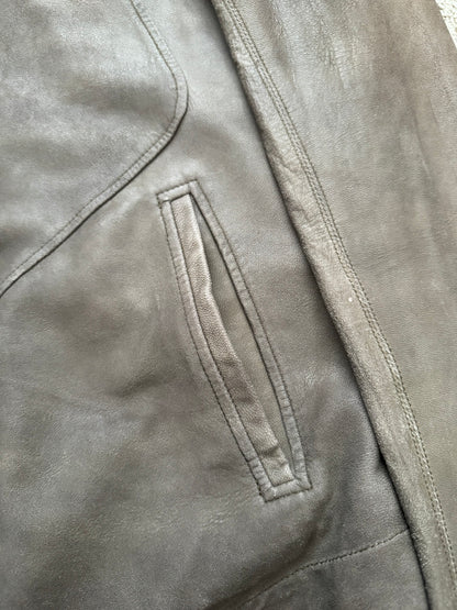 SS06 Rick Owens Mainline Intarsia Blistered Lambskin Leather Jacket