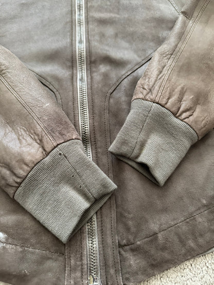 SS06 Rick Owens Mainline Intarsia Blistered Lambskin Leather Jacket
