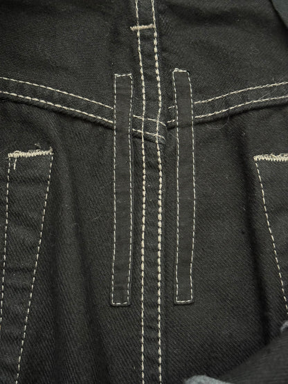 FW22 Rick Owens DRKSHDW Black Waxed Performa Cut Denim Jeans