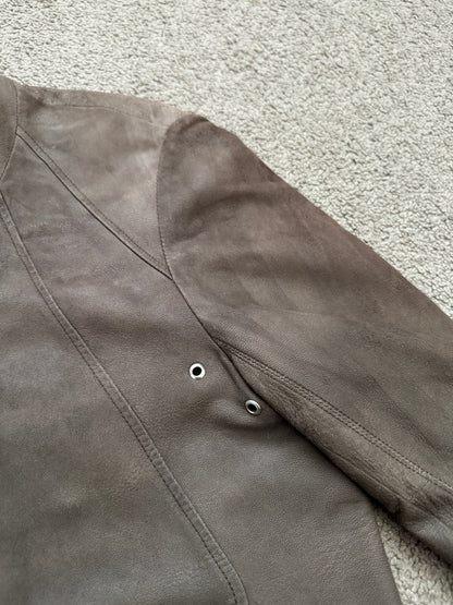 SS06 Rick Owens Mainline Intarsia Blistered Lambskin Leather Jacket