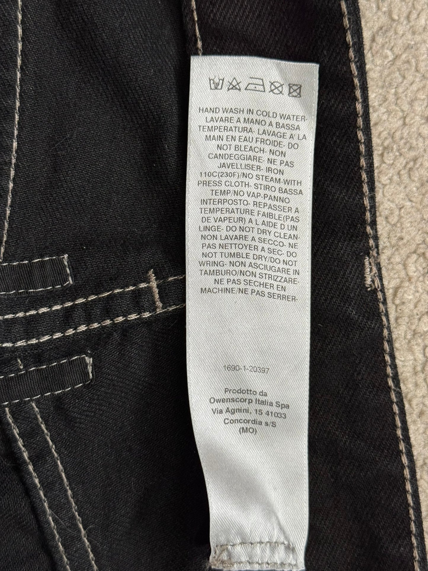 FW22 Rick Owens DRKSHDW Black Waxed Performa Cut Denim Jeans