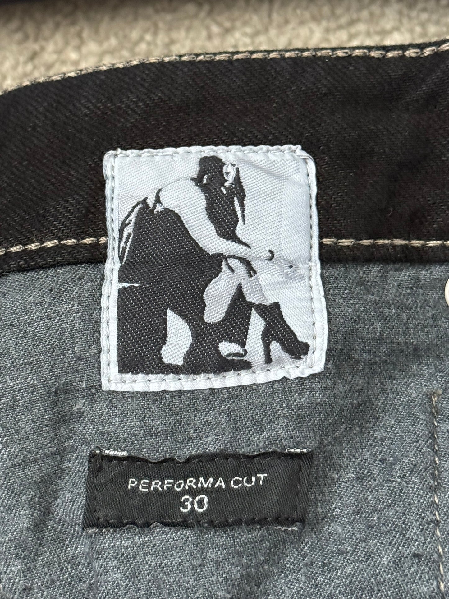 FW22 Rick Owens DRKSHDW Black Waxed Performa Cut Denim Jeans