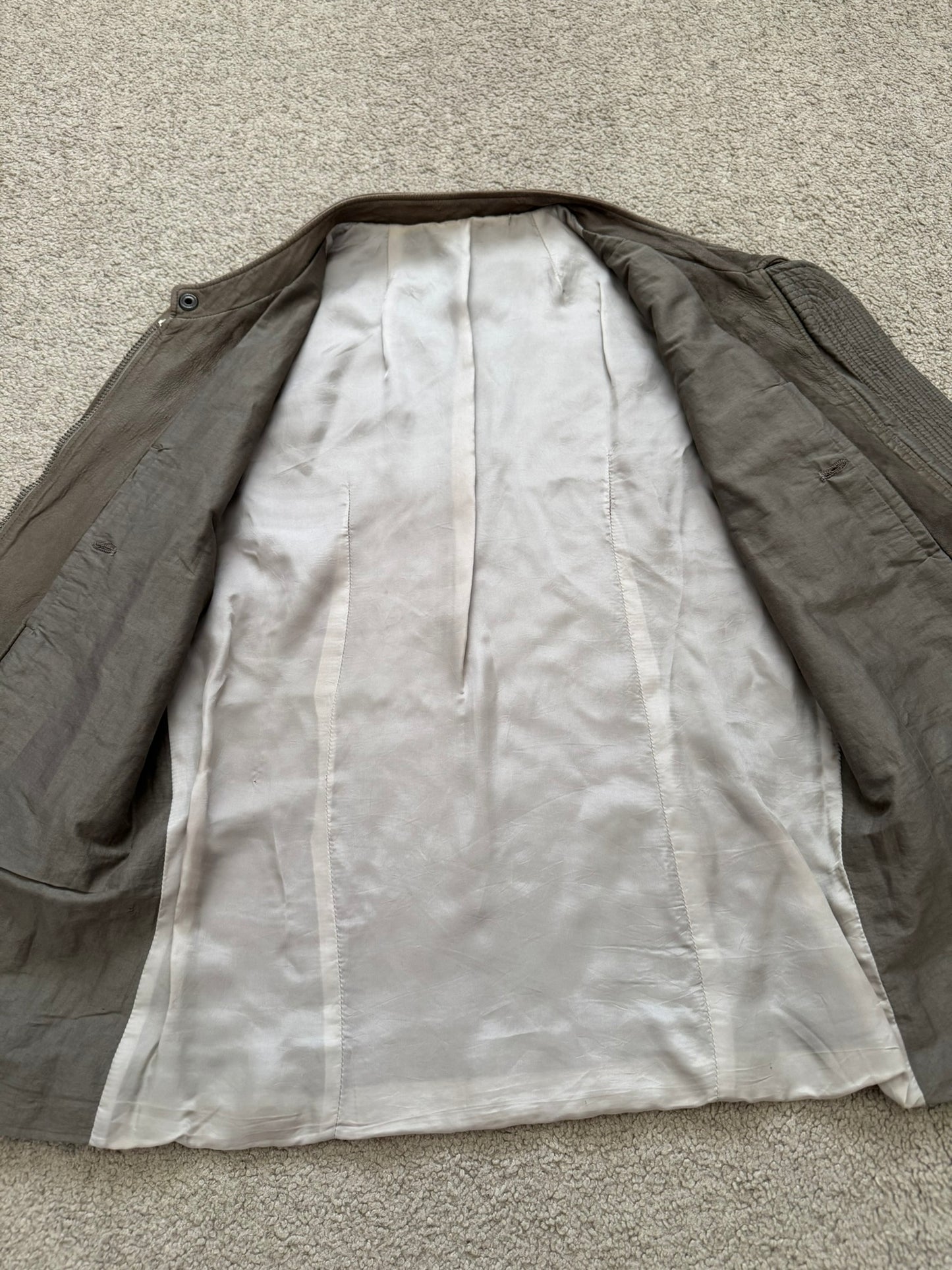 SS06 Rick Owens Mainline Intarsia Blistered Lambskin Leather Jacket