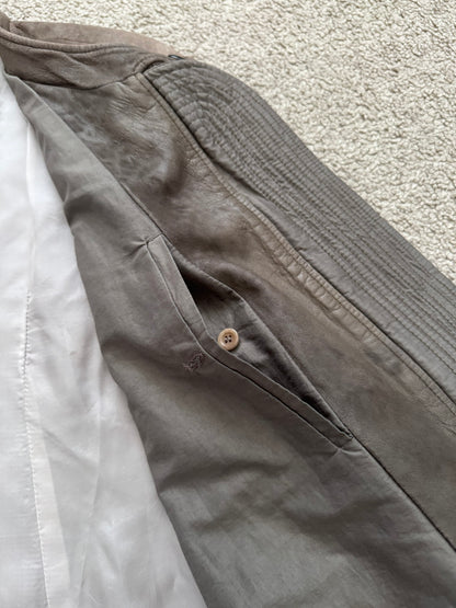 SS06 Rick Owens Mainline Intarsia Blistered Lambskin Leather Jacket