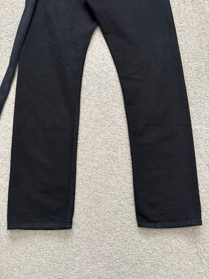 FW22 Rick Owens DRKSHDW Black Waxed Performa Cut Denim Jeans