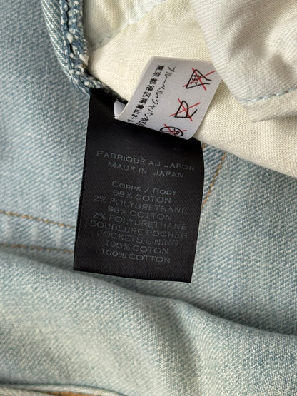 SS16 Balmain by Olivier Rousteing Lightwash Zip Biker Denim Jeans