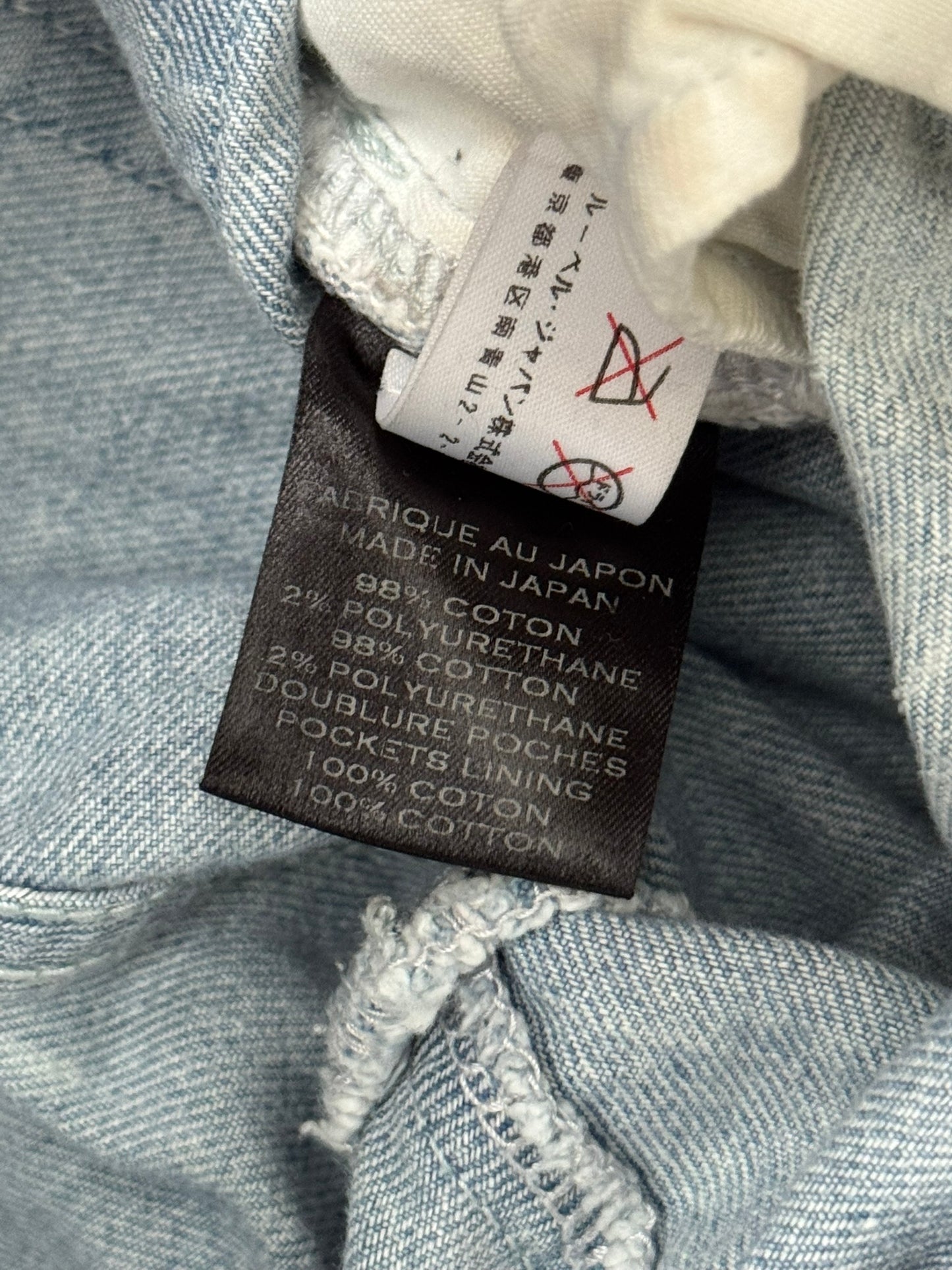 Balmain by Olivier Rousteing Ice Blue Zip Biker Denim Jeans