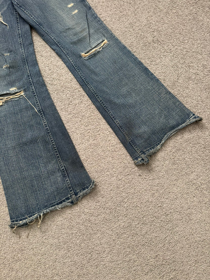 Kazuyuki Kumagai Attachment Distressed Flared Denim Jeans