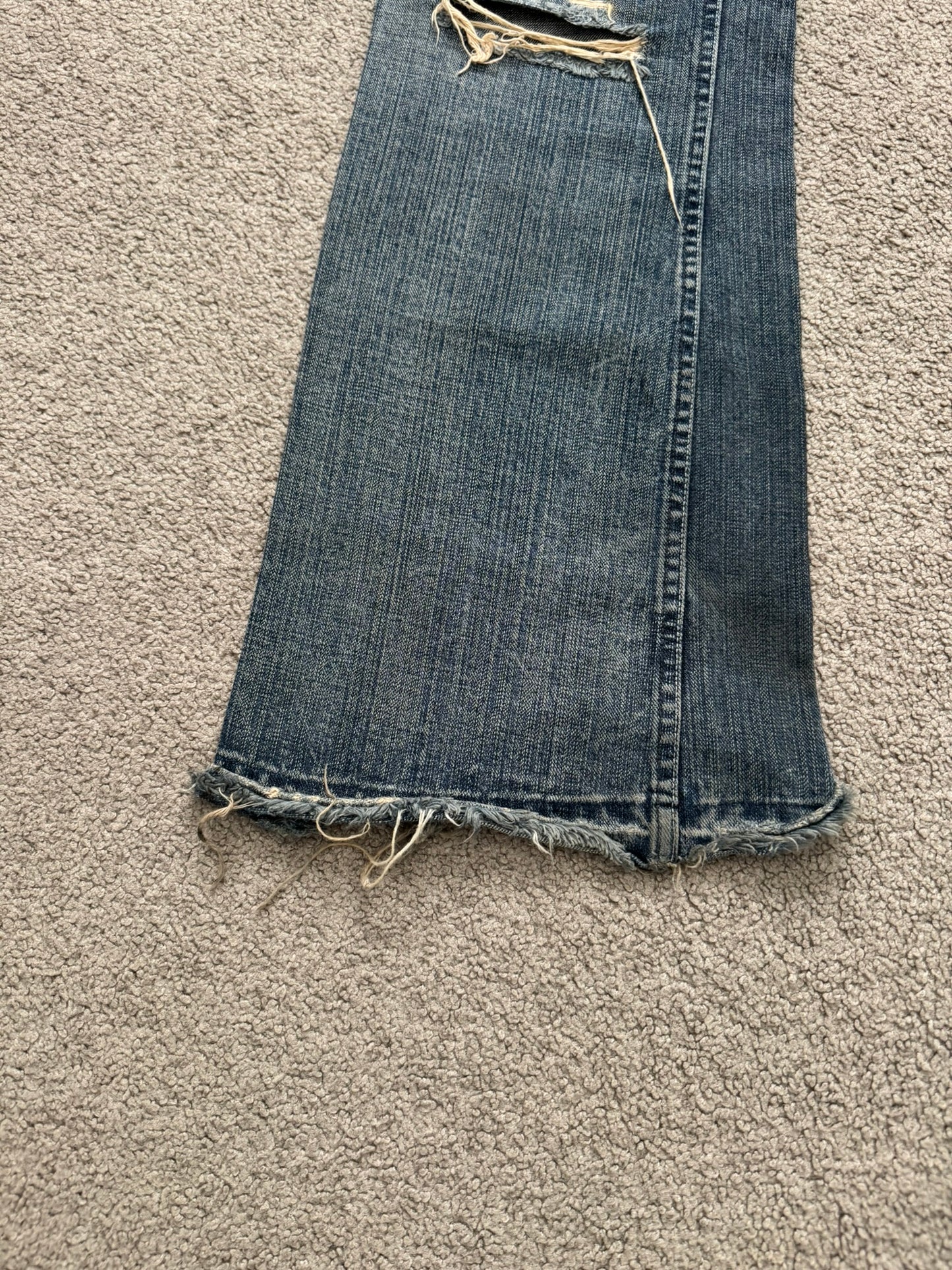 Kazuyuki Kumagai Attachment Distressed Flared Denim Jeans